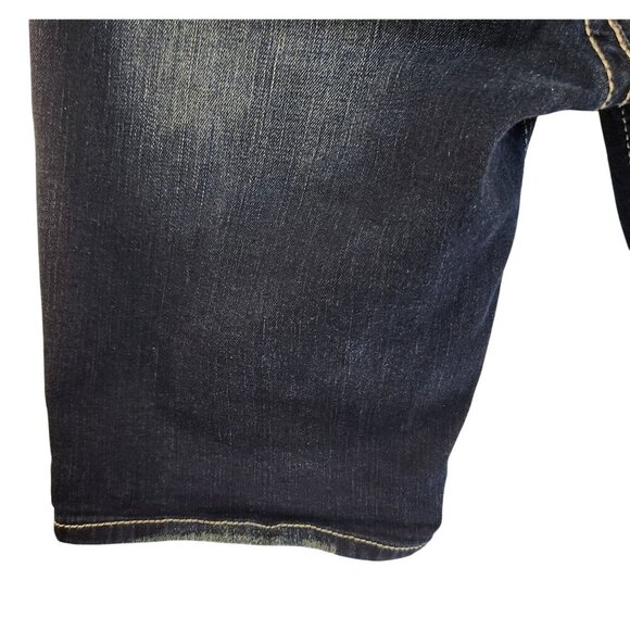 Silver Jeans Co Suki Bermuda Shorts W31/L11 Womens Dark Wash Stretch Distressed - Picture 10 of 16
